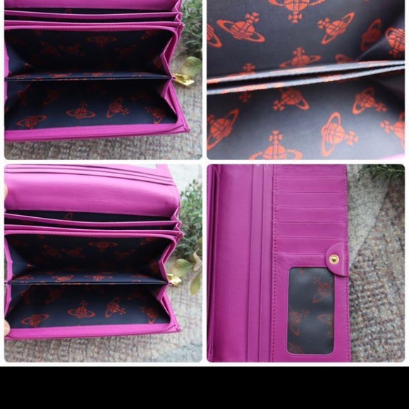 VINTAGE Vivienne Westwood Wallet Purse Long Wallet Orb Pink Woman Authentic Used - Picture 6 of 11